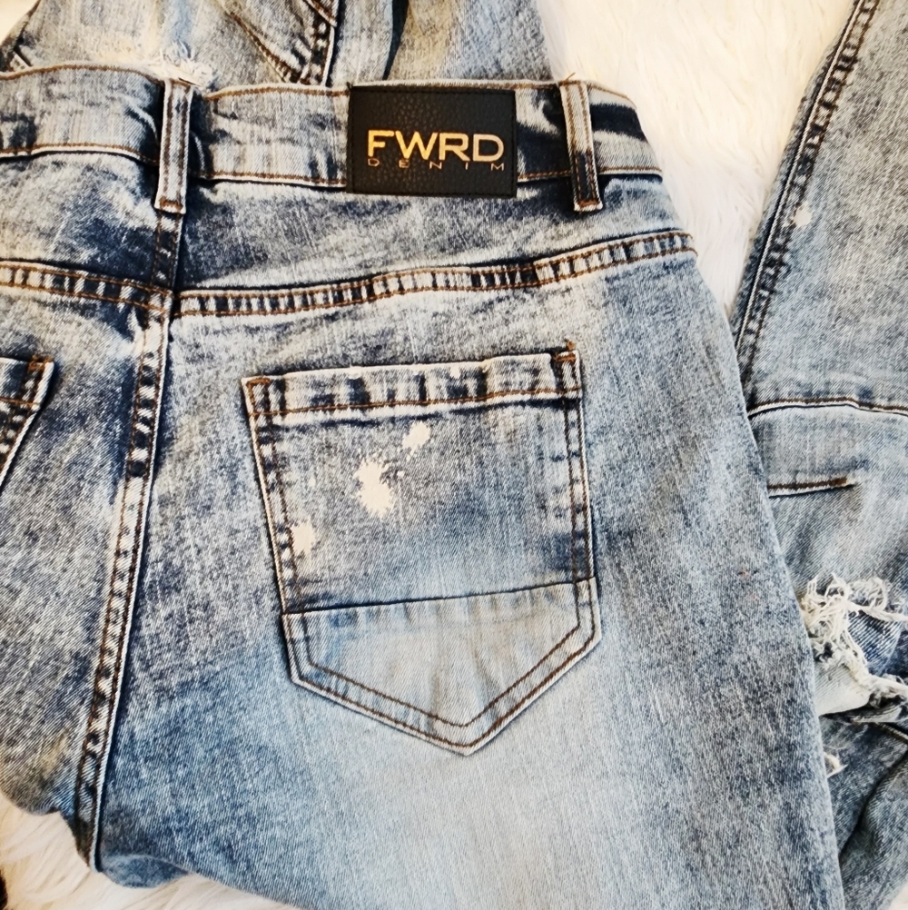 FWRD DENIM CO. ANNIHLATOR DISTRESSED DENIM MENS JEANS SZ 32 - Picture 12 of 15